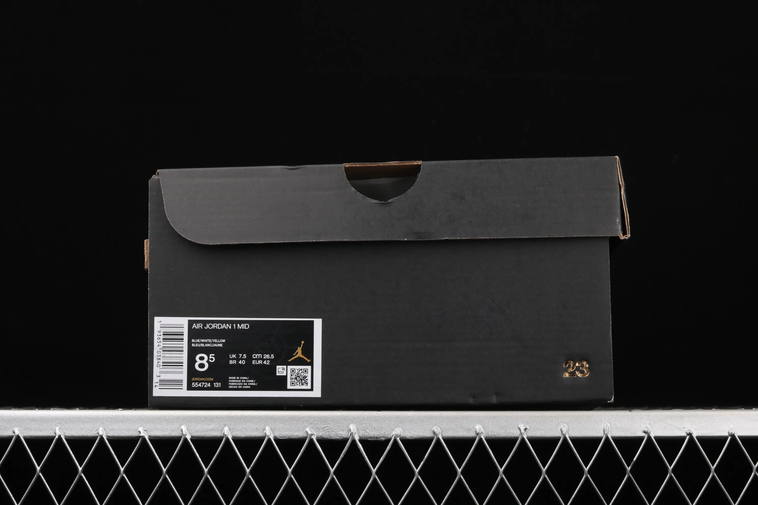 All categories Air Jordan Jordan series basketball shoes Air Jordan 1 Mid Air Jordan 1 Mid AJ1 Joe 1 mid-top white, yellow and blue color 554724-131